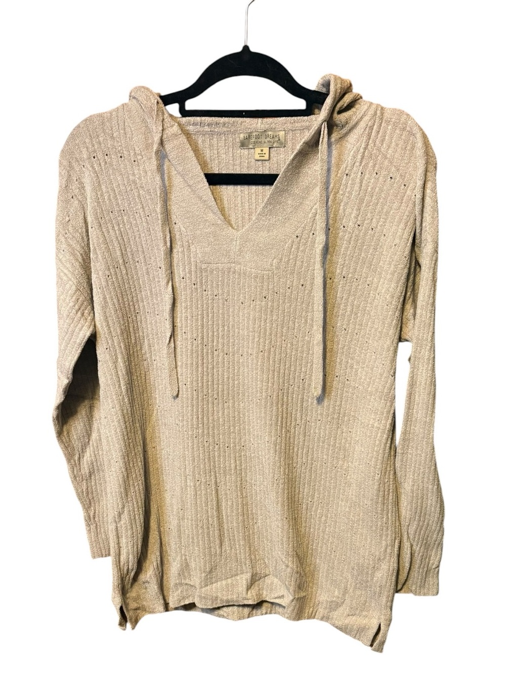Barefoot Dreams Hooded Lounge Sweater Ultra Lite Gray Medium